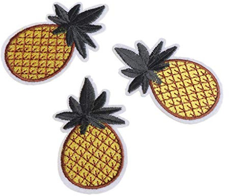3 Stück Ananas-bestickte Aufnäher, zum Aufbügeln oder Aufnähen, DIY-Dekoration, Premium-Qualität