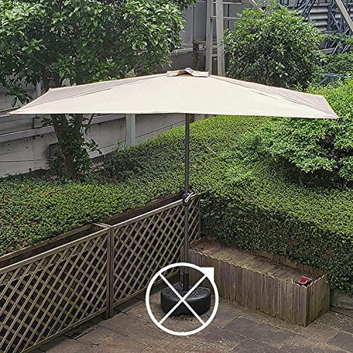 Media Sombrilla para Patio Al Aire Libre, Sombrilla De Pared De Jardín con Manivela, Paraguas Rectangular 250 × 120cm, para Terraza Patio Playa Balcón Protección Solar, Múltiples Opciones De Color