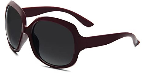 KoKoBin Mode Polarisierte Damen Sonnenbrille Outdoor UV400 Schutz Brille mit großem Gestell kastanienbraun