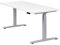 boho office® Höhenverstellbarer Schreibtisch 180 x 80 cm - Elektrisch stufenlos, inkl. Wireless Charger, Memoryfunktion, Kollisionsschutz - Basic Line Silber inkl. Tischplatte in Weiß