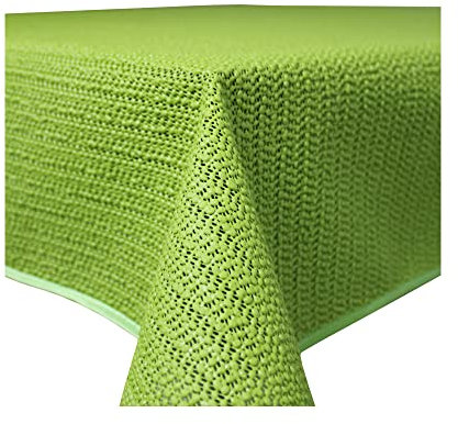 Haus und Deko Gartentischdecke Outdoor rechteckig wetterfest wasserabweisend rutschfest abwischbar PVC Weichschaum Tischdecke für Garten, Balkon, Terrasse Camping (Grün, 130 x 220 cm), 2370