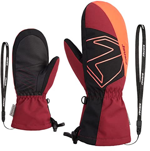 Ziener Kinder LAVALINO Ski-Fäustling/Wintersport | wasserdicht, extra warm, Wolle, red Cabin, 6