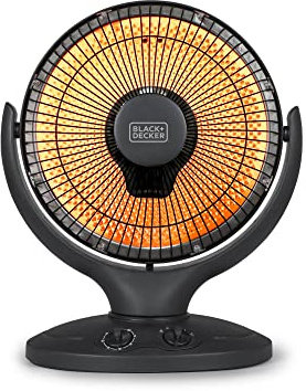 BLACK+DECKER Portable Heater for Rooms up to 161 Sq. Ft., Oscillating Space Heater & Heater for Bedroom with Overheat Protection, Small Heater with Timer & Manual Controls