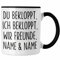 Trendation - Personalisierte Tasse für Beste Freundin Du Bekloppt Ich Bekloppt Wir Freunde Wunschtext Geschenkidee Freundin Geschenk (Schwarz)