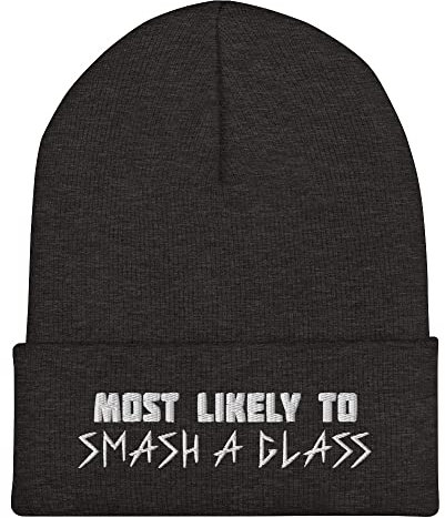 Gorro a juego para el Día de San Patricio con la más probable de aplastar un cristal, gris oscuro, Talla única