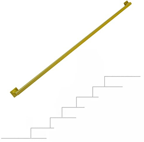 Wandhalterung Treppen Handlauf Rechteckige Haltegriffe Für Innen- Und Außenstufen, Flur, Treppenhaus, Eingangsbereich, Stützstange, Komplettes Set)/Gold/50Cm(1.6Ft)