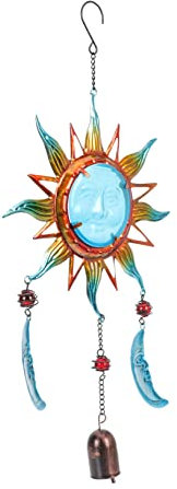 Elegantes Windspiel Mit Sonne Und Mond Für Den Garten Leichtes Metallhandwerk Glaskunst Hängende Dekoration Für Den Balkon Im Freien