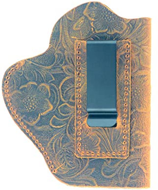 JJNUSA Leather IWB Holster, Genuine Leather Gun Holster for Glock 19 42 43X, Ruger LCP LC9S Security 9 Max 9, Taurus G2 G2C G3C GX4, Springfield Hellcat XD, Sig P365 P320, M&P Fits Most 9mm