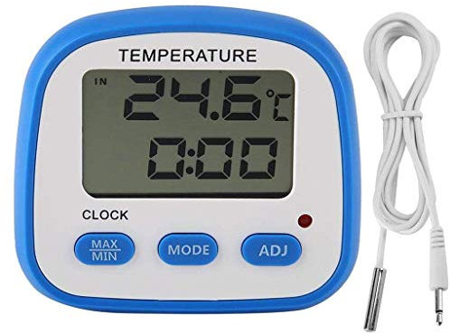 Samnuerly Termómetro para frigorífico/congelador Configuración de alarmas de Temperatura Alta y Baja con indicador LED Termómetro de refrigeración Digital con magnético