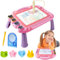 AKOFIC Magnetische Maltafel Große, Zaubertafel Kinder Magnettafel mit Tischbeine, Löschbar Schreibtafel Reise Lernspielzeug für Kinder ab 3 4 5 6 Jahre Geburtstag Geschenk (Rosa)