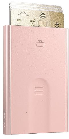 Porta carte in alluminio Slider by Ögon Design - RFID Blocking - Il portafoglio automatico sottile e minimalista per uomo e donna (Blush Pink)