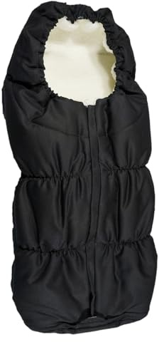 EICHHORN Kinderwagen Mumien Fellfußsack für Kinderwagen und Buggys, Teddyfell, mit vorgenähten Gurtschlitzen (Schwarz)