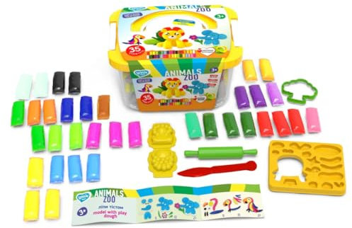 Zoo Animals Box Modeling Set With Color Dough - Arts and Crafts for Kids - Modeling and Sculpting Playdough Set - Creative Activity Kit