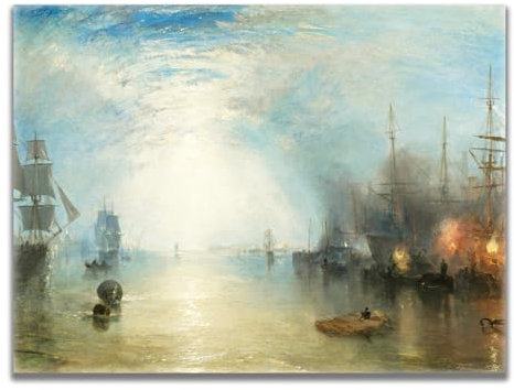 Yomcut Joseph Mallord William Turner Keelmen Heaving in Coals By Moonlight Poster Impressionist Art Nature Landscape Oil Painting Print Room Aesthetic Wall Decor Unframed(12x16in/30x40cm)
