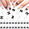 Bow Charms for Nails,Bow Nail Charms 200PCS Black and White l Nail Bow Resin Bow Gems for Nails Cute Nail Gems for Nails and DIY Crafts Black and White