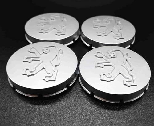 OOzie 4 Pièces Capuchons de Centre de Roue pour Peugeot 205 GTI 65mm,Cache-moyeux Capuchons de Centre de Moyeu Couvercle de Protection de Jante Enjoliveurs de Roue