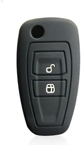PTATT Étui en Silicone pour Porte-clés à Distance pour F-ORD Ranger pour F-ocus pour M-ondeo 2011 2012 2013 2014 2015 2 Boutons Fob Coque de Couverture de clé de Voiture