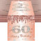 Tischläufer 60 Geburtstag Roségold Happy 60th Birthday Tischband zum 60. Geburtstag Frau Frauen Ihr Geburtstag Jahrestag Feier Party Dinner Tisch Leinen Tischdecke Deko für Zuhause, 180x35 cm Lang