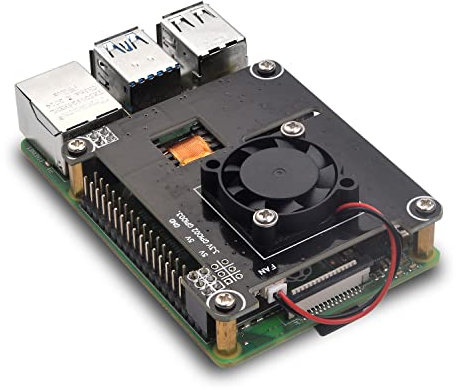 EVODATA PoE HAT 5V/2.4A Salida para Raspberry Pi, Power Over Ethernet (PoE) para Raspberry Pi 3B+/4B, salida DC 5V/2.4A, ventilador de refrigeración de 25 x 25 mm, compatible con IEEE802.3af PoE, Plug