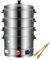 GUUFUFA Vaporiera per Cucinare Vaporiere elettriche Vaporiera in Acciaio Inossidabile a 3 Livelli Riscaldamento Automatico Controllato termostaticamente Perfetto per la Colazione,3400w,47cm