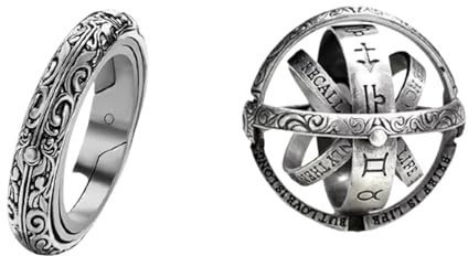 FUSHENGTER Ringe Damen Ring Für Damen Frauen Finger Herren Geschenk Vintage Astronomische Ringe Für Damen Herren Fingerring