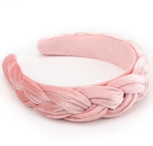 DRESHOW Samt Geflochtene Stirnband Damen Trachten Haarreif Breit Vintage Haare Bands Mode Stirnbänder für Damen