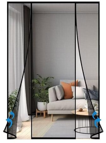 Insektenschutz Fliegengitter Rollo Tür Insektenschutzrollo, 230x250cm mit Heavy Duty Mesh -Schwarz