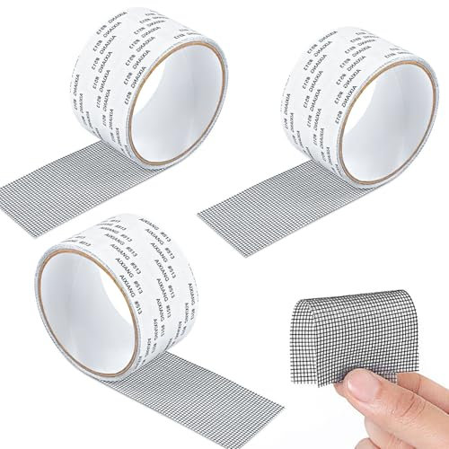 Baroce Fliegengitter Reparatur Klebeband 3 Rollen Fliegengitter Reparatur Set 5cm x 2m Reparaturband für Moskitonetz Selbstklebend Insektenschutz Fenster Tape für Reparaturlöcher