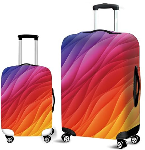 Highdi Kofferschutzhülle, Elastisch Kofferhülle Mehrfarbig Gepäck Cover Reisekoffer Hülle Trolley Case Schutzhülle, Waschbare Luggage Cover Staubdichte Kofferbezug (Bunt,L)