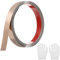 QUARKZMAN Baguette de Moulure Auto-Adhésive en Acier Inoxydable, Or Rose Miroir à Coller et à Coller avec Gant, Moulure Décorative pour Miroir Mural, 0,78 x 9,8 Pieds