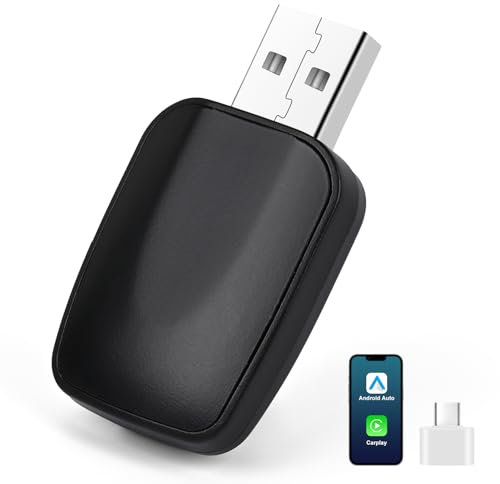 GuKKK Adattatore Carplay Wireless, Adattatore Wireless 2 in 1 per Android Auto e CarPlay, Converti Android Auto Cablato in Wireless, Adatto per Auto con AA e Carplay, 5GHz WiFi USB C/A, Plug & Play