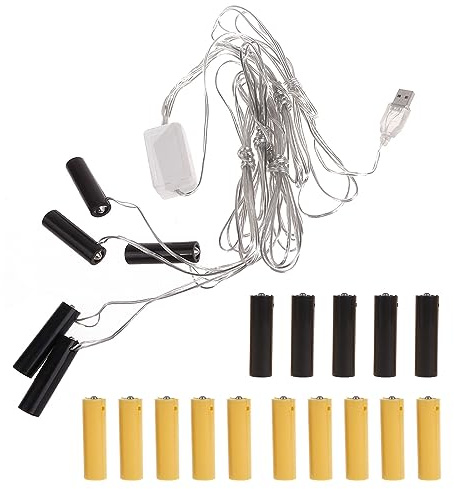 CYILPR Éliminateur de Piles,Éliminateur Piles AA, Adaptateur d'alimentation, remplace Les Piles AA pour lumières LED, Horloge électrique, lumière