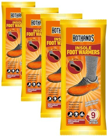 HOTHANDS Insole warmers 5P - Adhesive - Long lasting - Up to 9 hours of heat - Odourless - Air activated