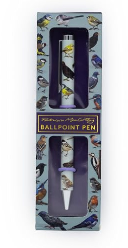Birds Design Ballpoint Pen in Gift Box – Black Ink Twist Nib Pen – Beautiful Wildlife Bird Pattern Stationery Gift