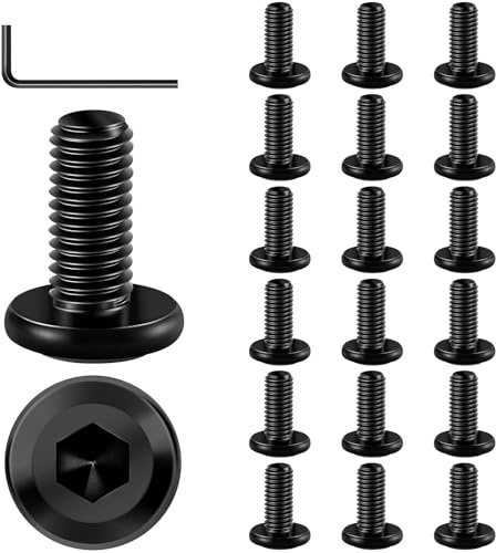 20 Stück M6 x 16 Schrauben, Flachkopfschrauben M6, Linsenkopfschrauben M6 Edelstahl A2 V2A, Innensechskant Flachkopf Vollgewinde M6 Schrauben mit Schraubenschlüssel für Montage Wartung