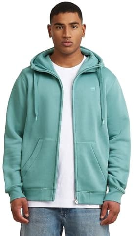 G-STAR Raw C.V. Men's Premium Core Zip Sweater Hooded Sweatshirt, Blue, XXL