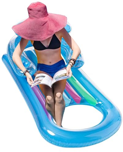 Aufblasbarer Poolschwimmer – Bett mit Schultergurt für Erwachsene, Luftkissen-Hängematte, Liegestuhl, geeignet für Reisen | Schwimmen am See, Terrasse, Garten, Pool, Camping, Urlaub, Entspannung