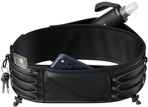 Shapeheart Ceinture de Sport Running avec Grande Poche Téléphone | Serrage anti-remontée | Rangement Intelligent | Ajustable Sur-Mesure | Unisexe | Tissu Stretch Respirant | Confortable