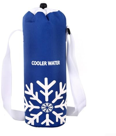 Insulated Bottle Carrier for Water Bottles and, Crossbody Cooler Bag with Shoulder Strap, Portable Thermal Sleeve for Hiking Picnic Travel, Red Black Blue(New snow blue)