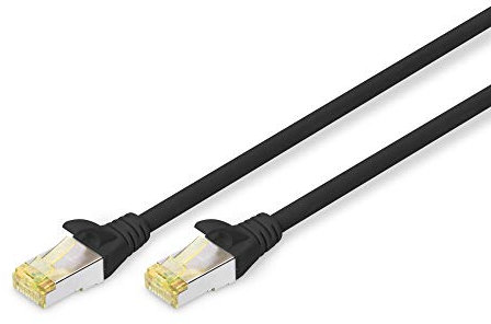 DIGITUS Cavo LAN Cat 6A - 2 m - 1 pezzo - Cavo di rete RJ45 - S-FTP schermato - Compatibile con Cat6 e Cat7 - Nero