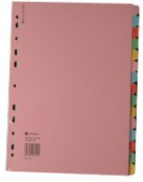 Whitebox A4 15 Part Manilla Divider - Multicolour