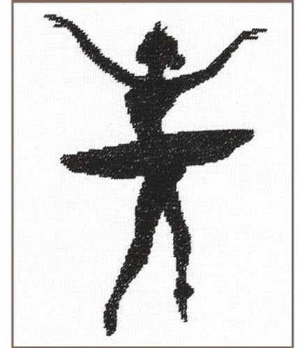 Lanarte Counted Cross Stitch Kit: Ballet Silhouette 3, Evenweave, Multicoloured, 19.6 x 1.4 x 1 cm