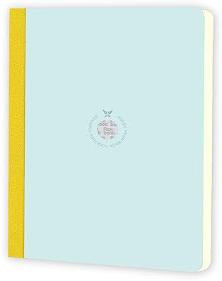 Flexbook Notizbuch Kladde patentierte flexible Bindung, hellblau mit gelber Heftleiste 17x24cm