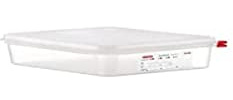 Araven GL261 PP Lebensmittel Behälter mit Deckel, 1/2 GN, 4 l 65 mm (H) (4 Stück),Rot