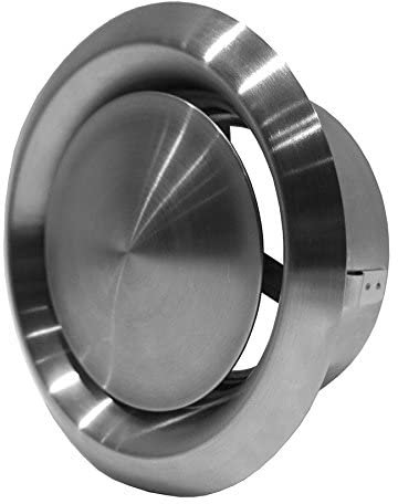 Ø 125mm / 5'' Adjustable Diffuser - Universal Air Supply/Exhaust Valve - Ventilation Ducting Cover - Metal - Stainless Steel