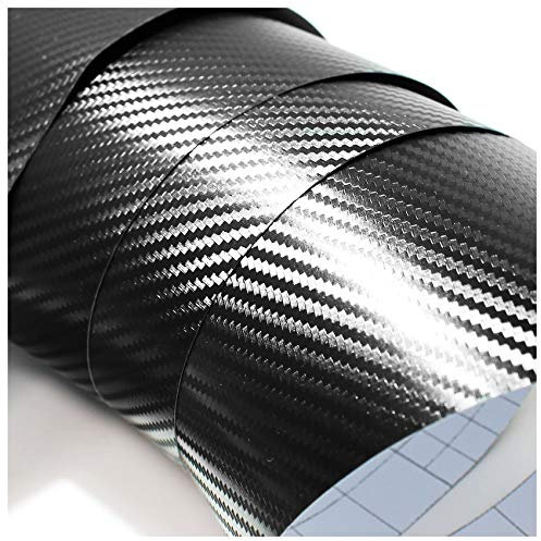 Finest Folia 3D Carbonfolie Auto Folie Carbon Glanz 4d matt schwarz blasenfrei 5d (Schwarz, 100cm x 152cm)