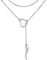 FOCALOOK Damen Collier Edelstahl Lariat Y-Halskette Herz Ring und Italienisches Horn Anhänger mit 80cm lang Rolokette verstellbar trendig Cornicello Kette Frauen Modeschmuck für Party Geburtstag