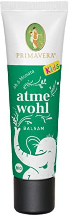 PRIMAVERA Atmewohl Baby & Kinder Balsam bio 30 ml - Thymian, Myrte und Cajeput - Aromatherapie, babymilde ätherische Öle - für Babys ab 6 Monaten