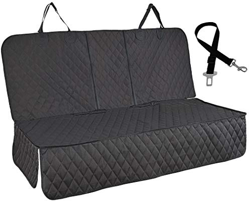 Honest Dog Car Seat Covers with Mesh Window,Dog seat Cover with Side Flap for Cars, Trucks, and Suv's - Waterproof & Nonslip Pet Seat Cover for Backseat(Black, 57”W x 47”L)