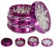 TIRIRS 2.5 4 Pieces Clear Top Herb Grinder - Aluminium Spice Grinder with Pollen Scraper and Cleaning Brush - Purple Body with Silver Lightning on Top